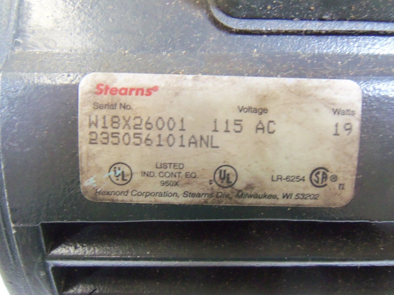 STEARNS 235056101ANL BRAKE 115VAC 19W *USED*