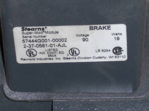 STEARNS BRAKE 2-37-0561-01-AJL *USED*