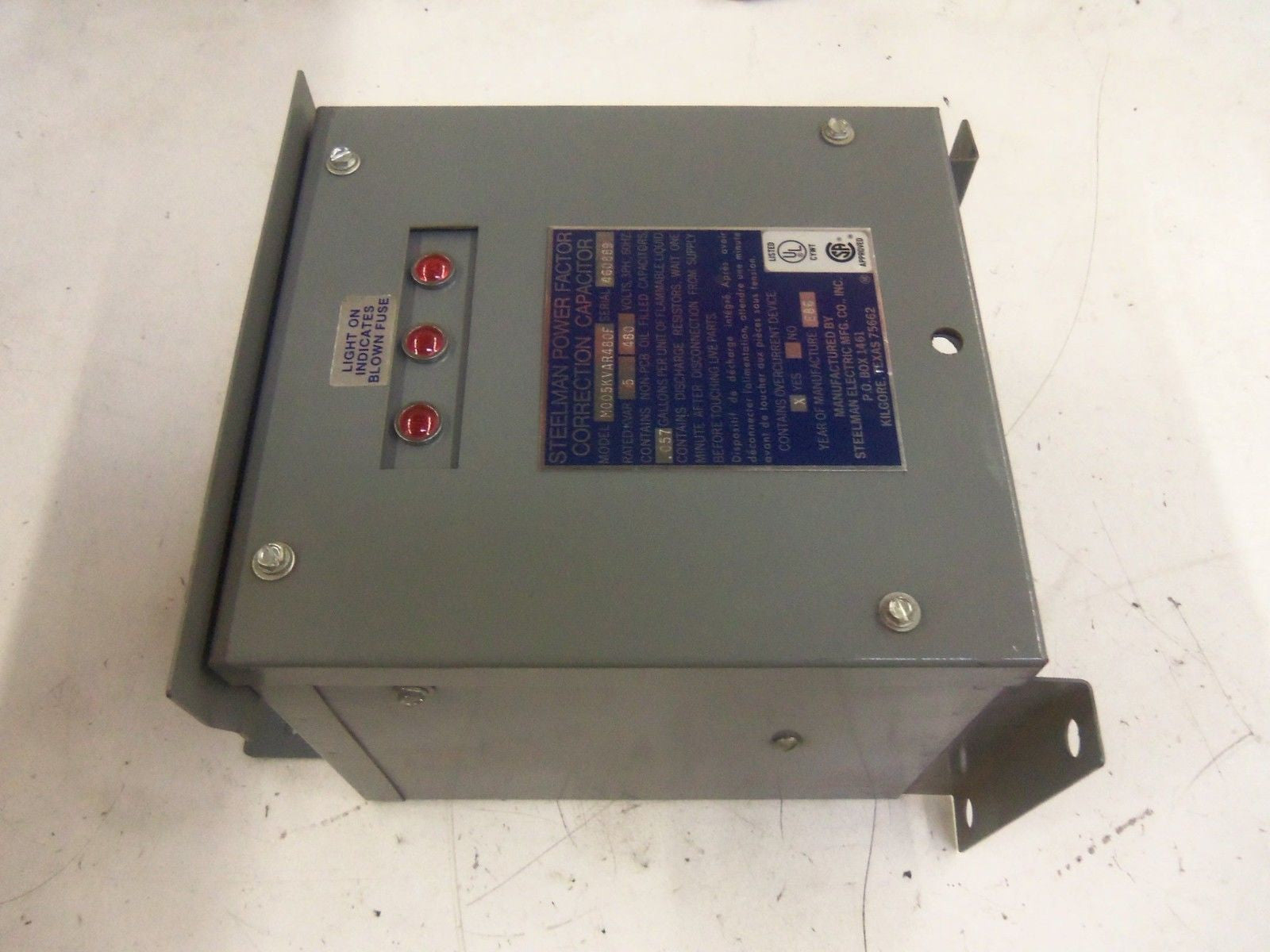 STEELMAN M005KVAR480F POWER FACTOR CORRECTION CAPACITOR *NEW NO BOX*