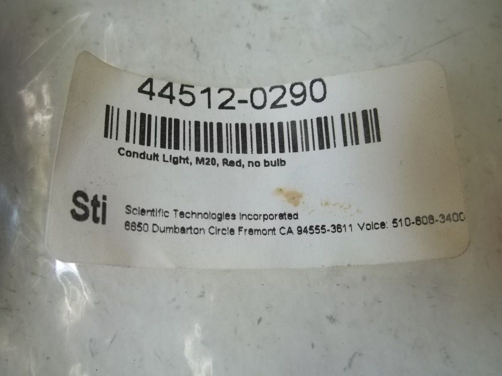 STI 44512-0290 CONDULT LIGHT, M20, RED, NO BULB *NEW IN A BAG*