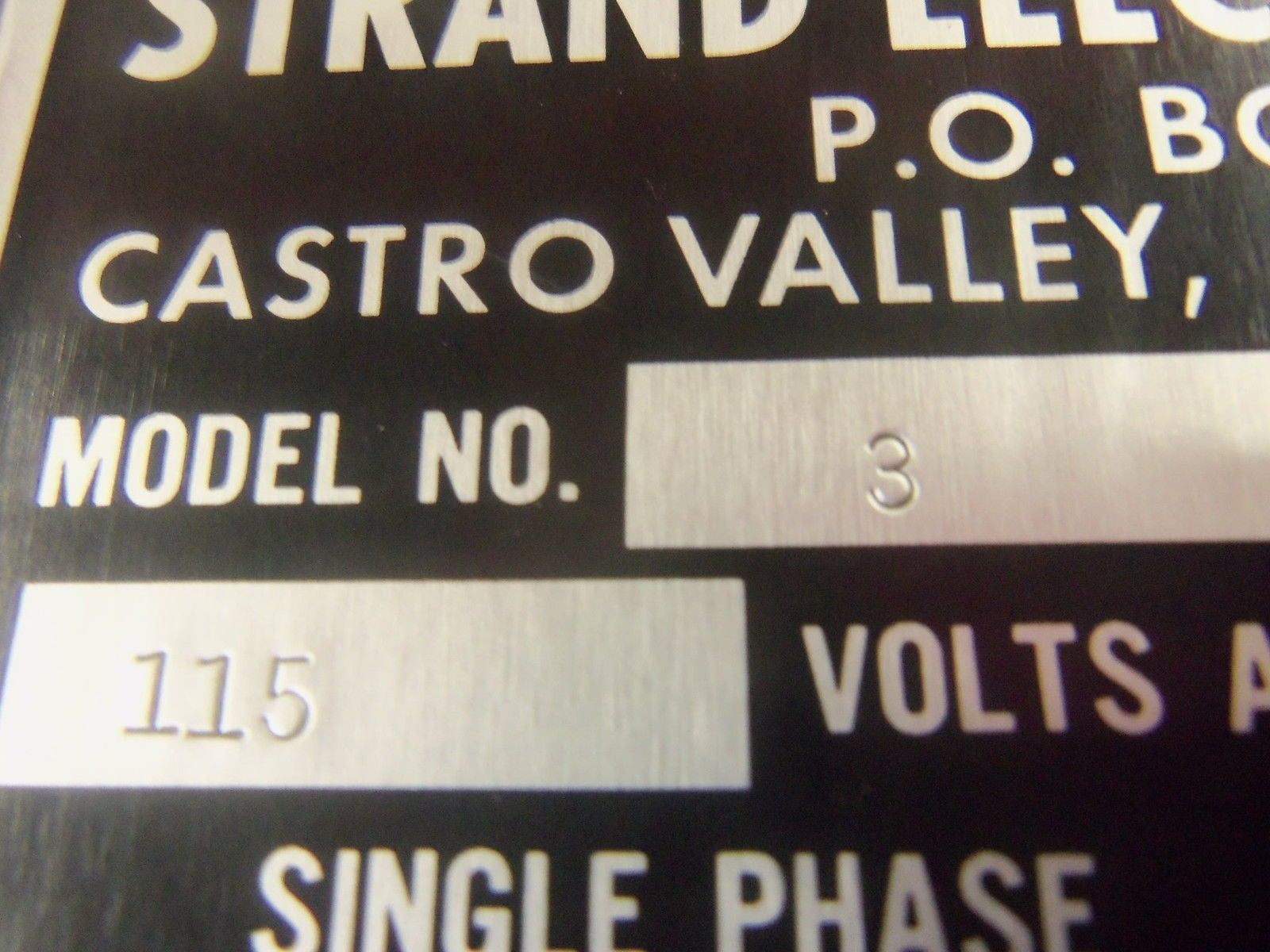 STRAND ELECTRONICS 3 FILM WEIGHT GAUGE  0-00 MILLIGRAMS PER SQ. IN. *USED*