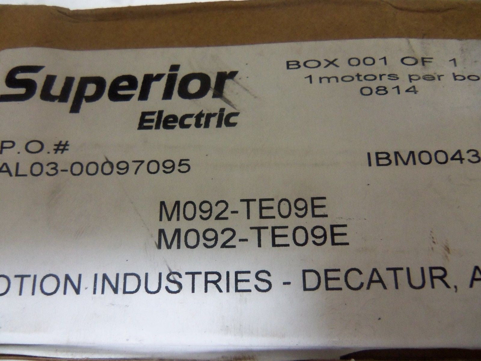 SUPERIOR ELECTRIC M092-TE09E *NEW IN BOX*