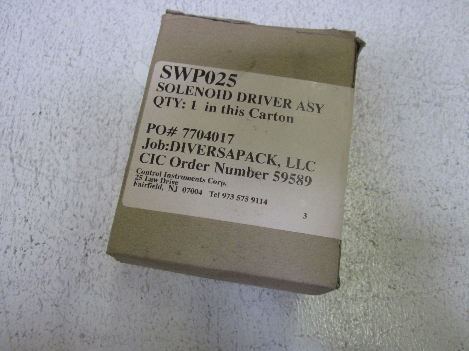 SWP025 SOLENOID DRIVER ASSY *NEW IN BOX*