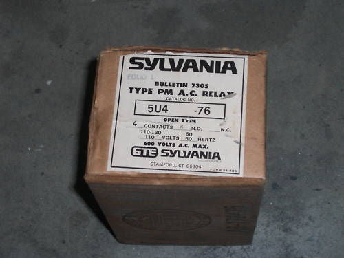 SYLVANIA 5U4-76 PM AC RELAY *NEW IN BOX*