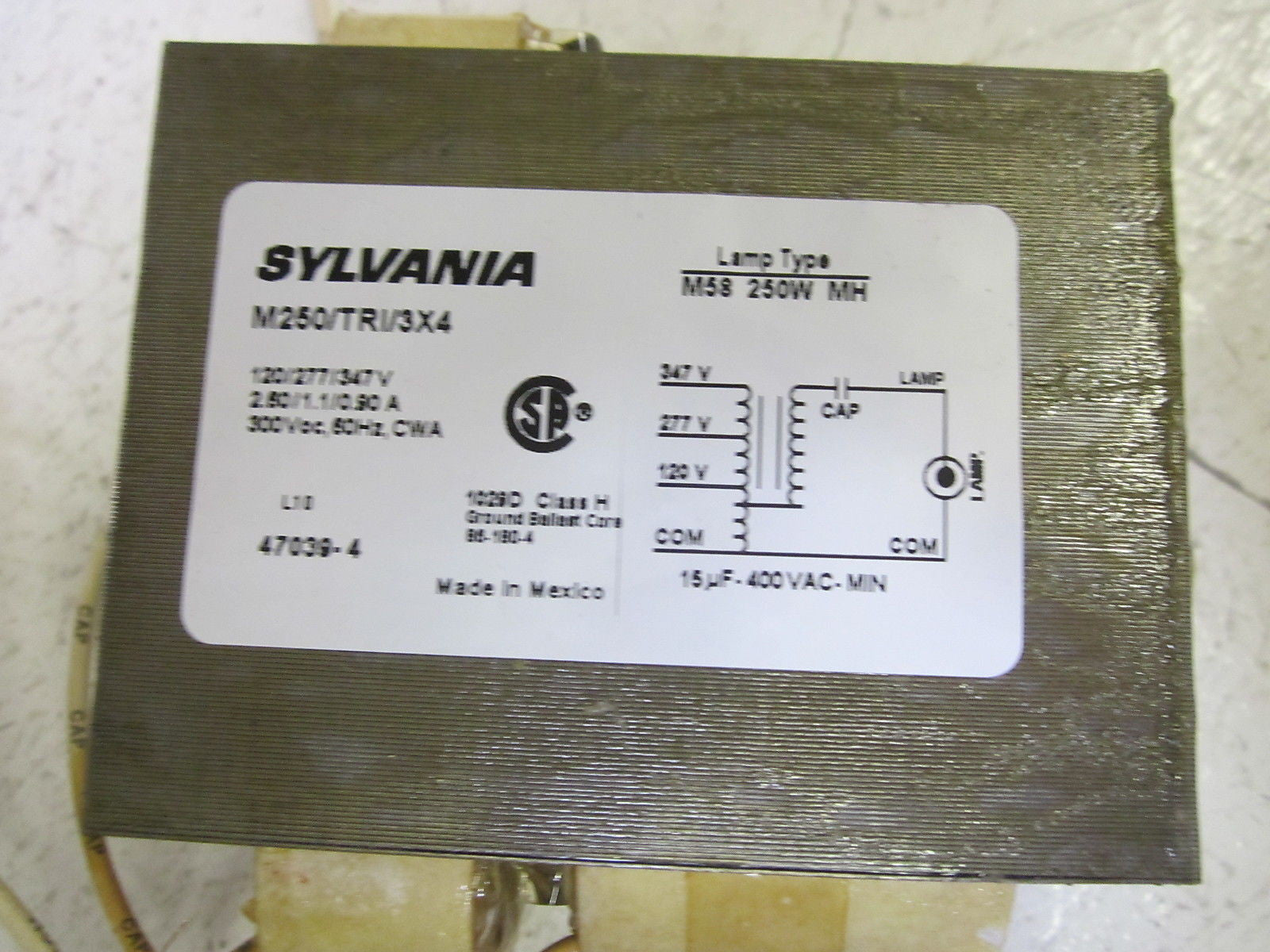 SYLVANIA M250/TRI/3X4 METALARC MAGNETIC BALLAST *NEW IN BOX*