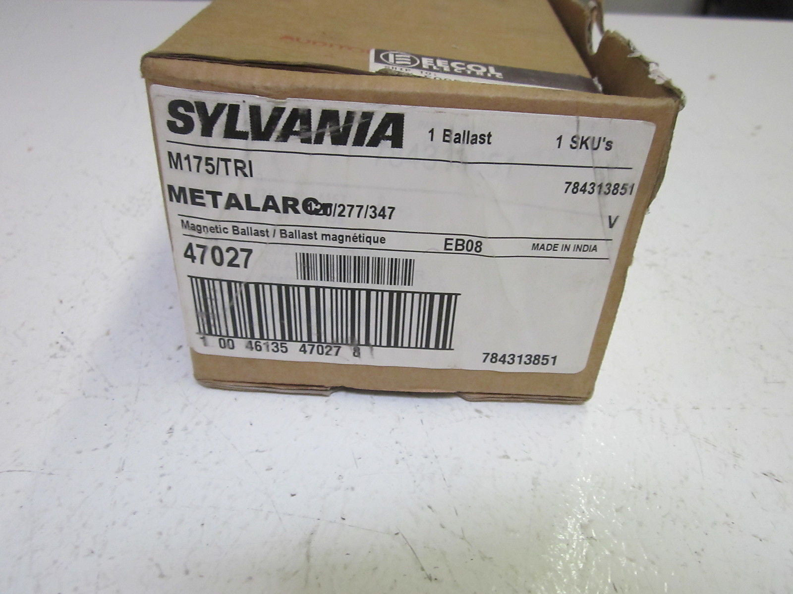 SYLVANIA METALARC MAGNETIC BALLAST  M175/TRI 120/277/347V *NEW IN BOX*