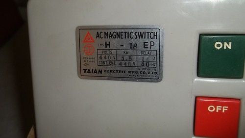 TAIAN ELECTRIC AC MAGNETIC SWITCH H-18EP *NEW*