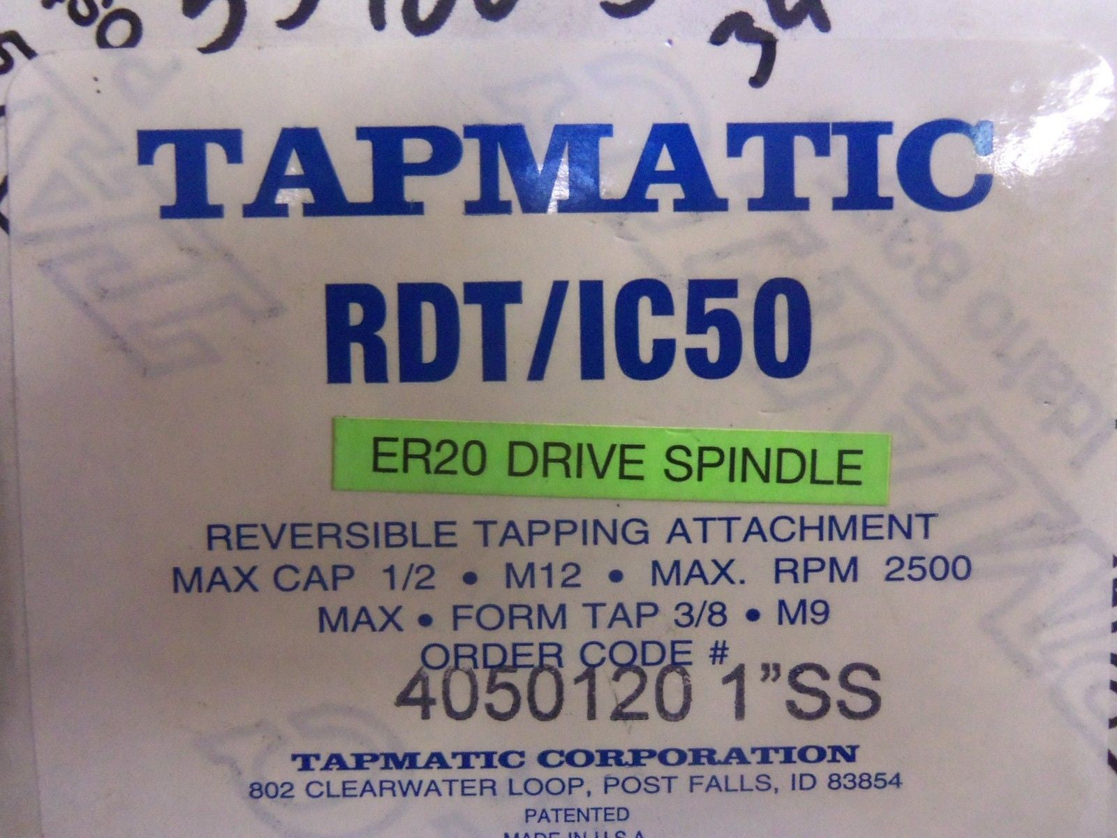 TAPMATIC RDT/IC50 *NEW IN BOX*