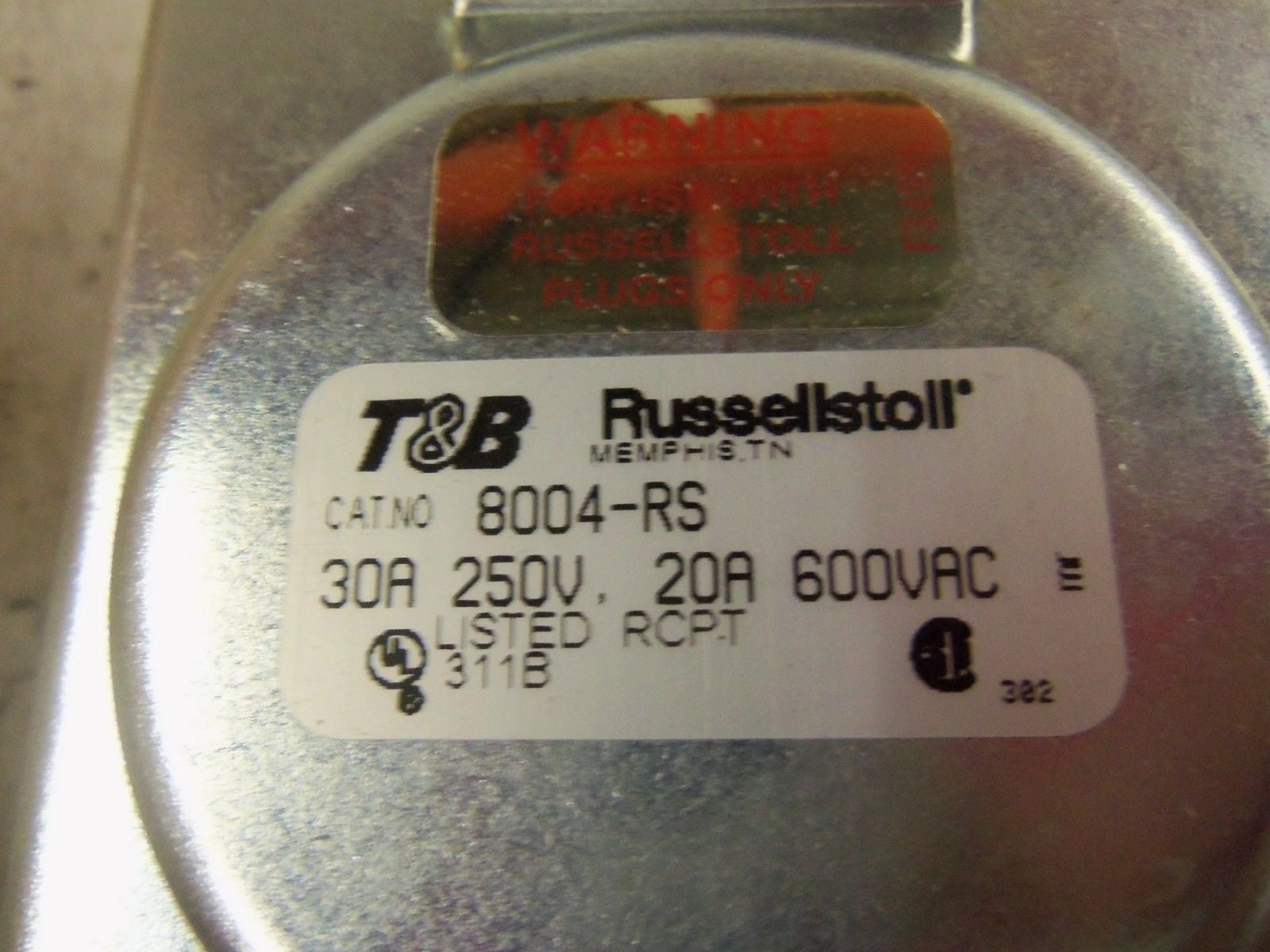 THOMAS & BETTS RUSSELLSTOLL EVER-LOK 8004-RS RECEPTACLE *NEW IN BOX*