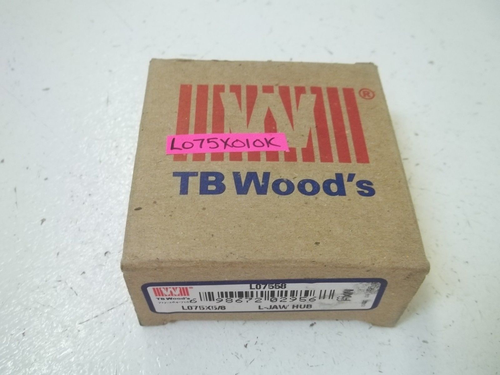 TBWOODS L07558 L-JAW HUB 5/8" *NEW IN BOX*