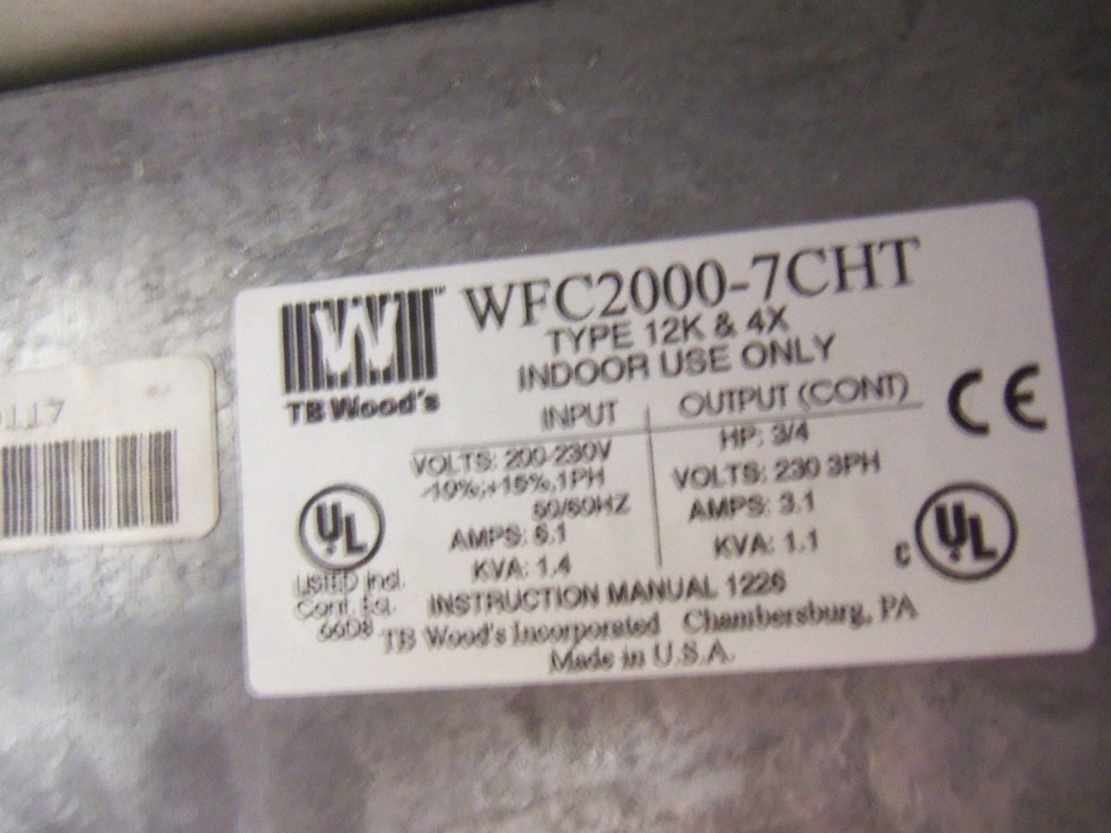 TBWOODS WFC2000-7CHT *NEW IN BOX*