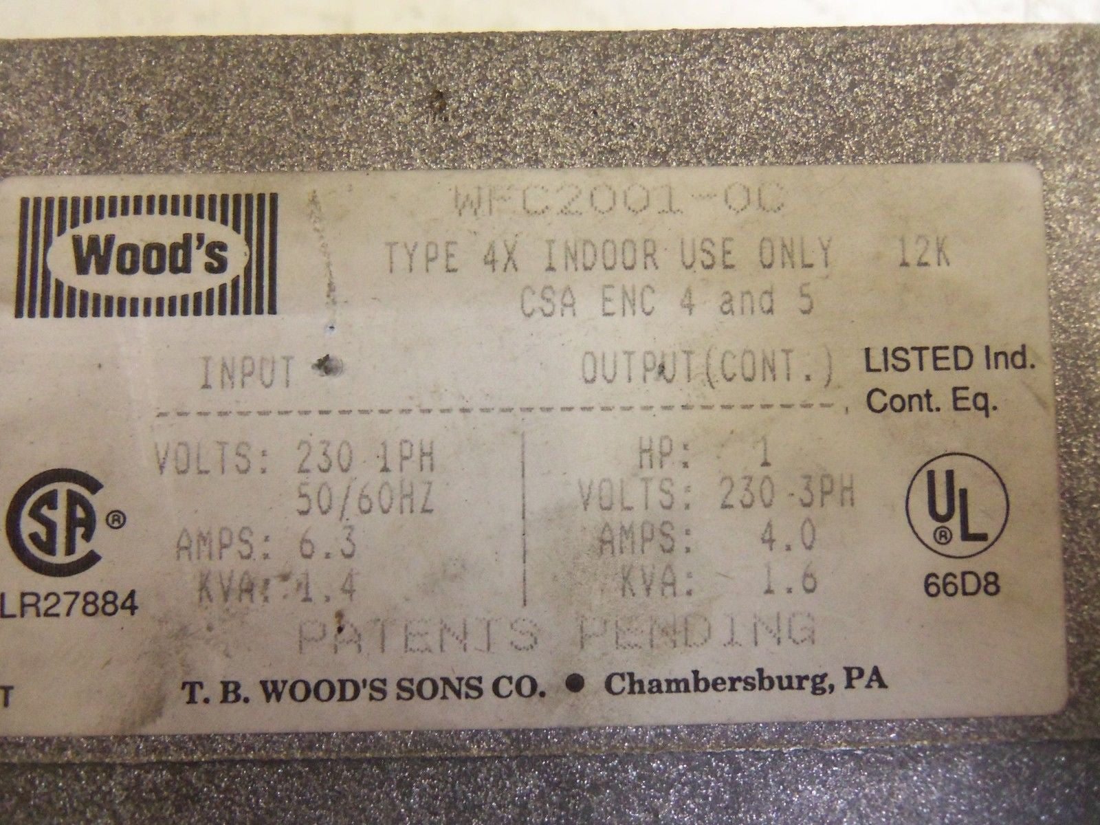 TB WOODS WFC2001-0C DRIVE (AS PICTURED) *USED*