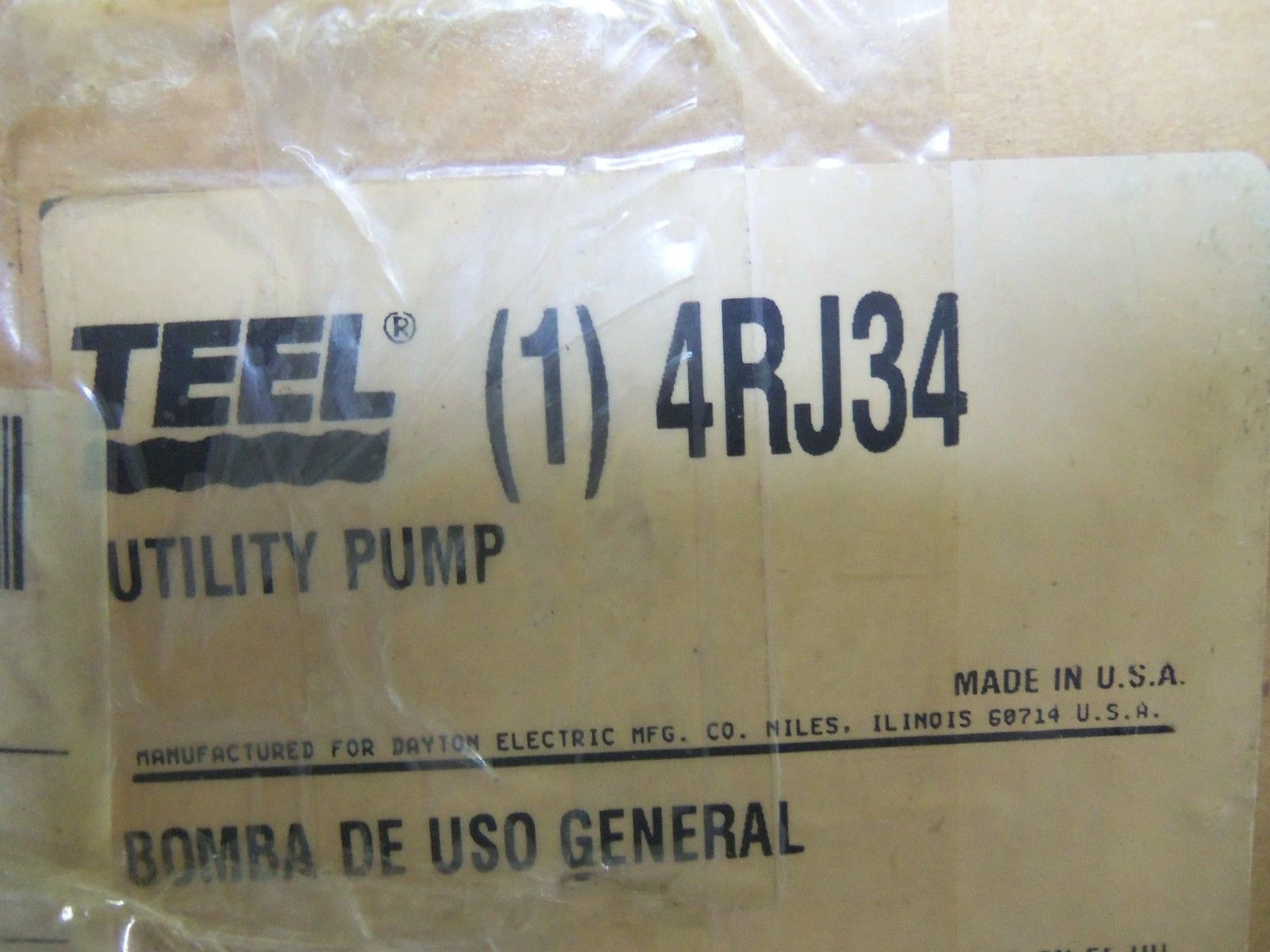 TEEL 4RJ34 UTILITY PUMP 1/12 HP *NEW IN BOX*