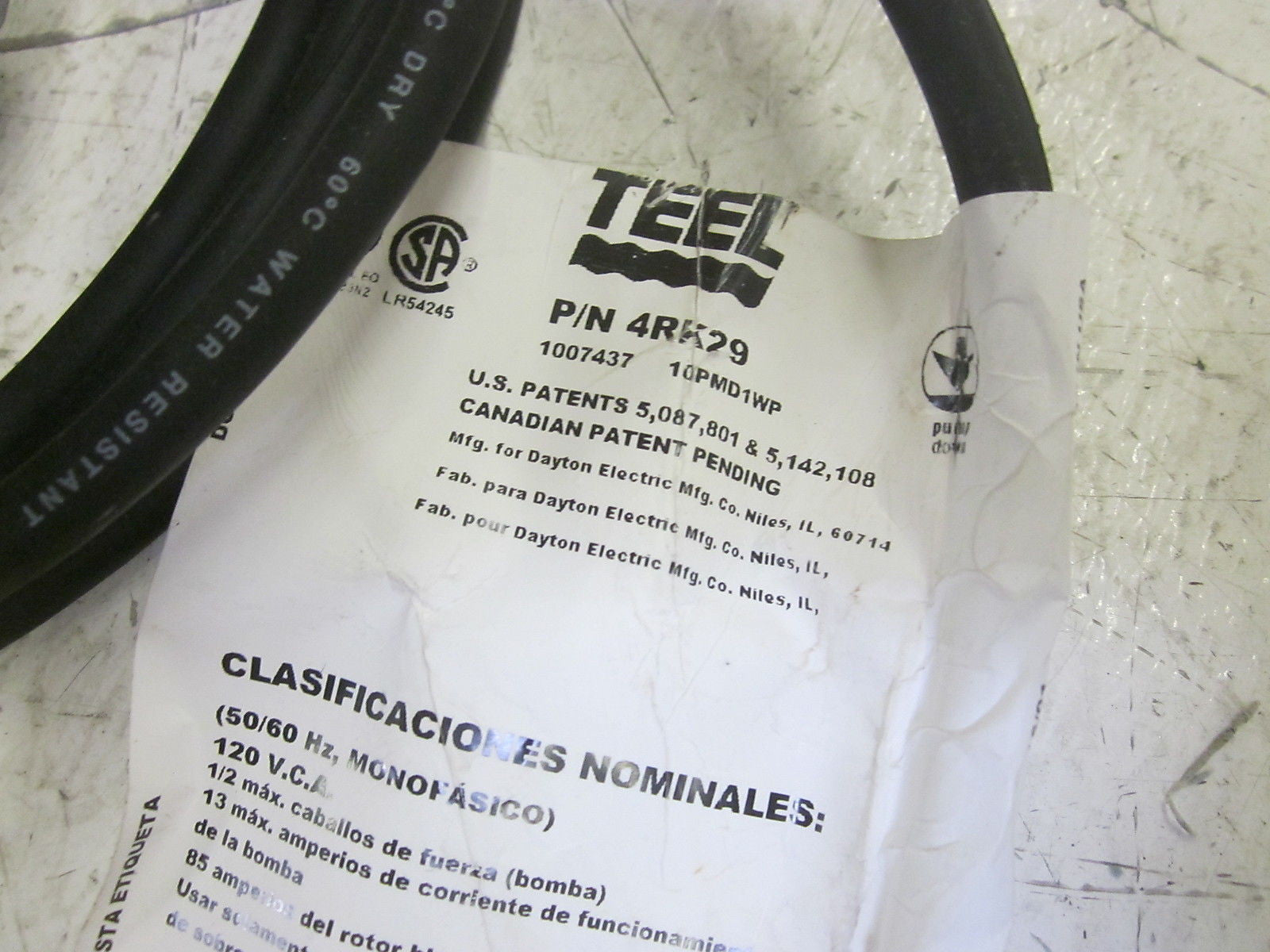 TEEL 4RK29 FLOAT SWITCH 115V *NEW IN BOX*