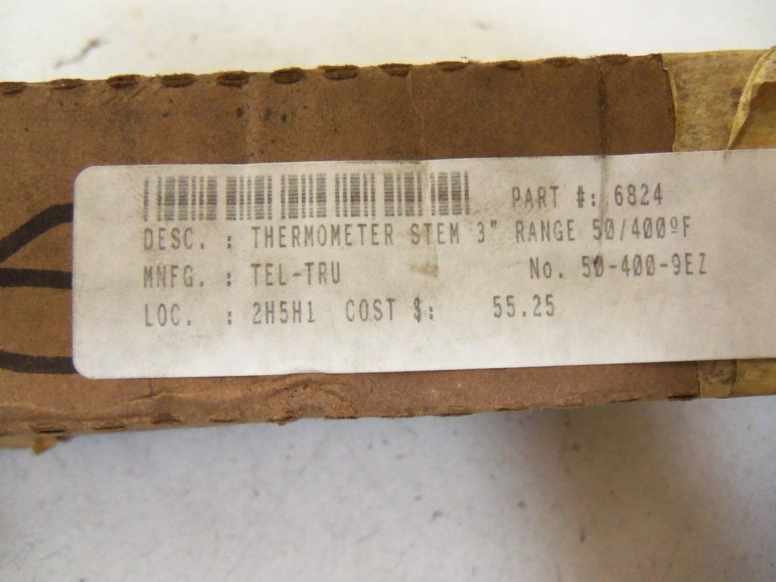 TEL-TRU THERMOMETER 3" 50-400 DEGREE F *USED*