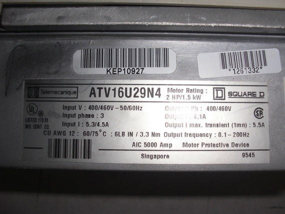 TELEMECANIQUE ALTIVAR16 ATV16U29N4 AC DRIVE 2HP *USED*