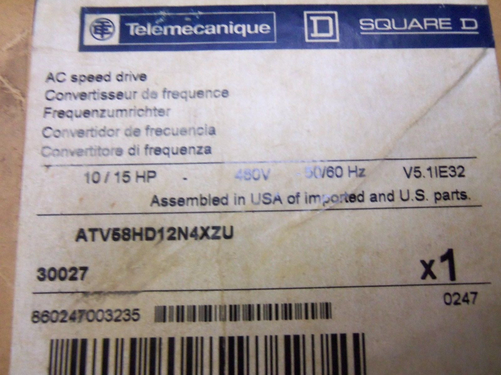 TELEMECANIQUE ALTIVAR 58 TRX ATV58HD12N4XZ AC SPEED DRIVE *NEW IN BOX*