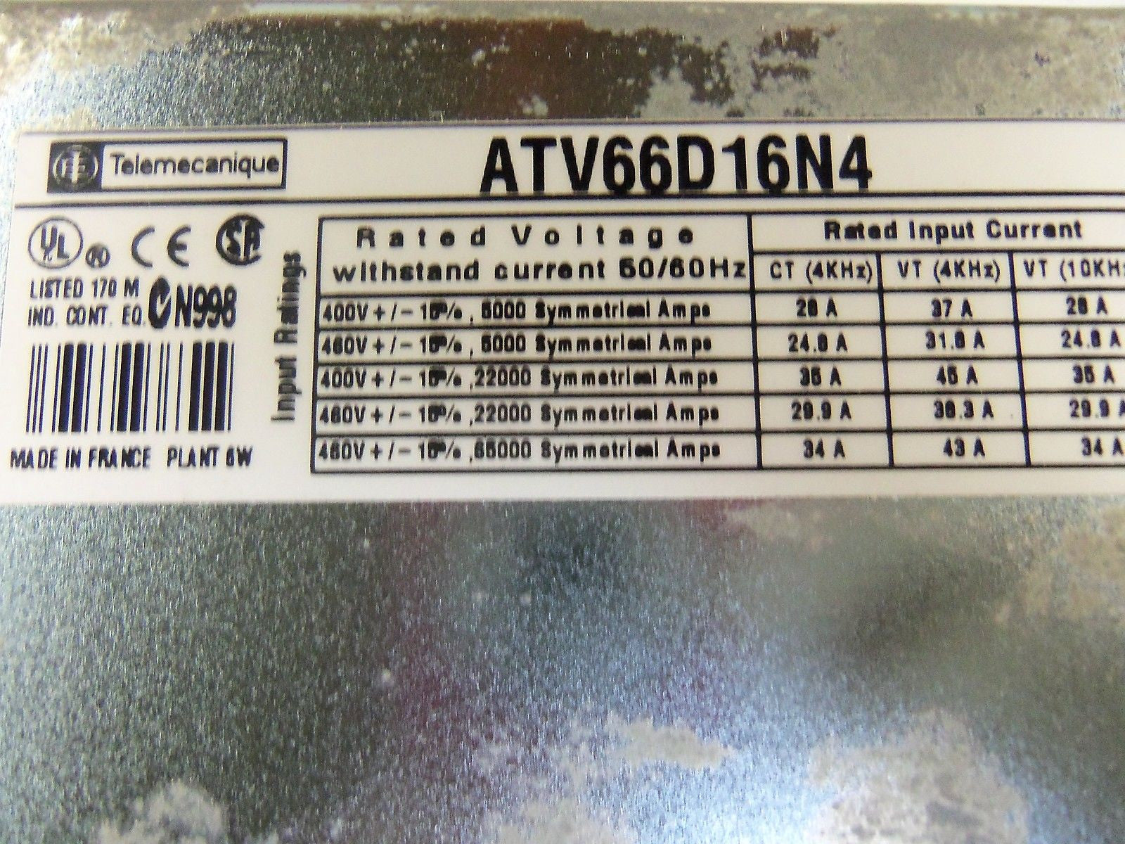 TELEMECANIQUE ATV66D16N4 *NEW NO BOX*