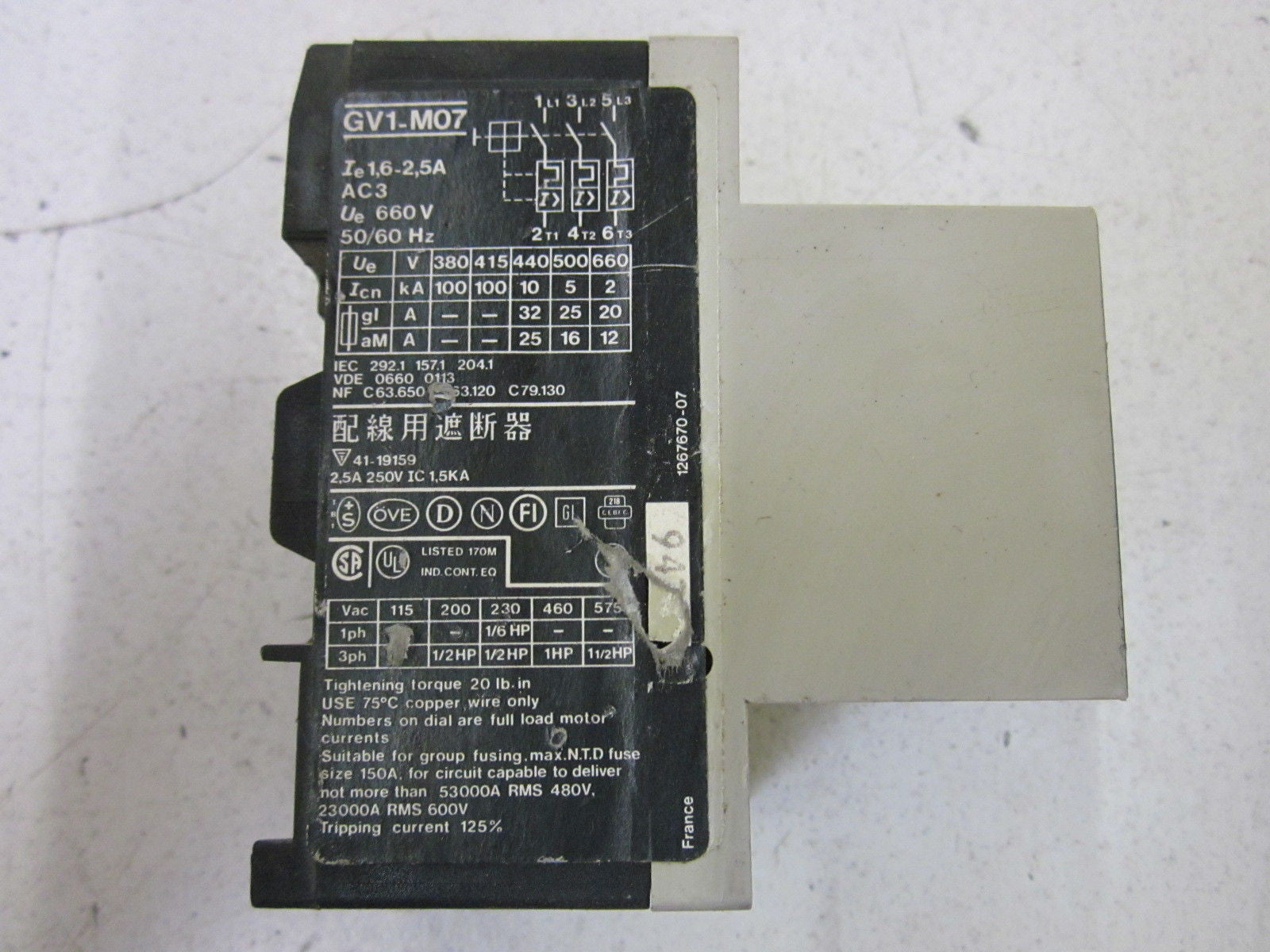 TELEMECANIQUE GV1-M07 *NEW NO BOX*