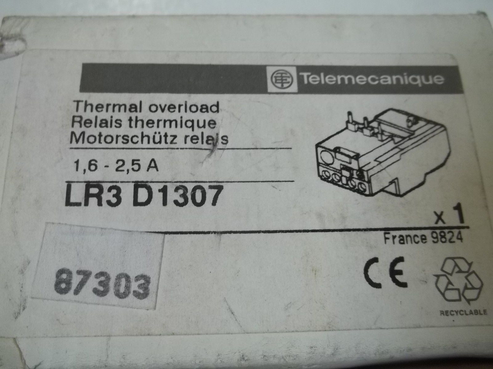 TELEMECANIQUE LR3 D1307 THERMAL OVERLOAD *NEW IN BOX*