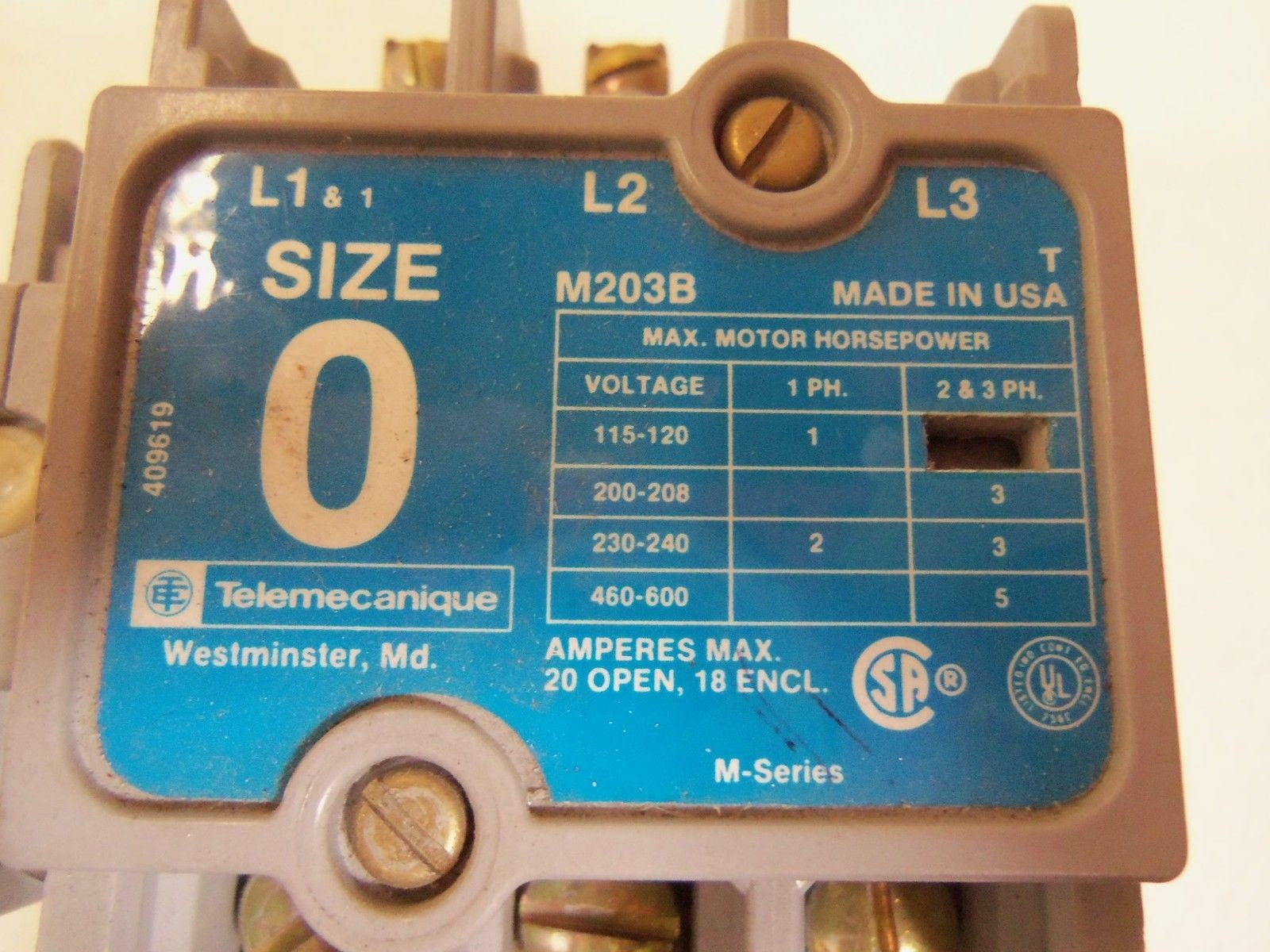 TELEMECANIQUE M203B *USED*