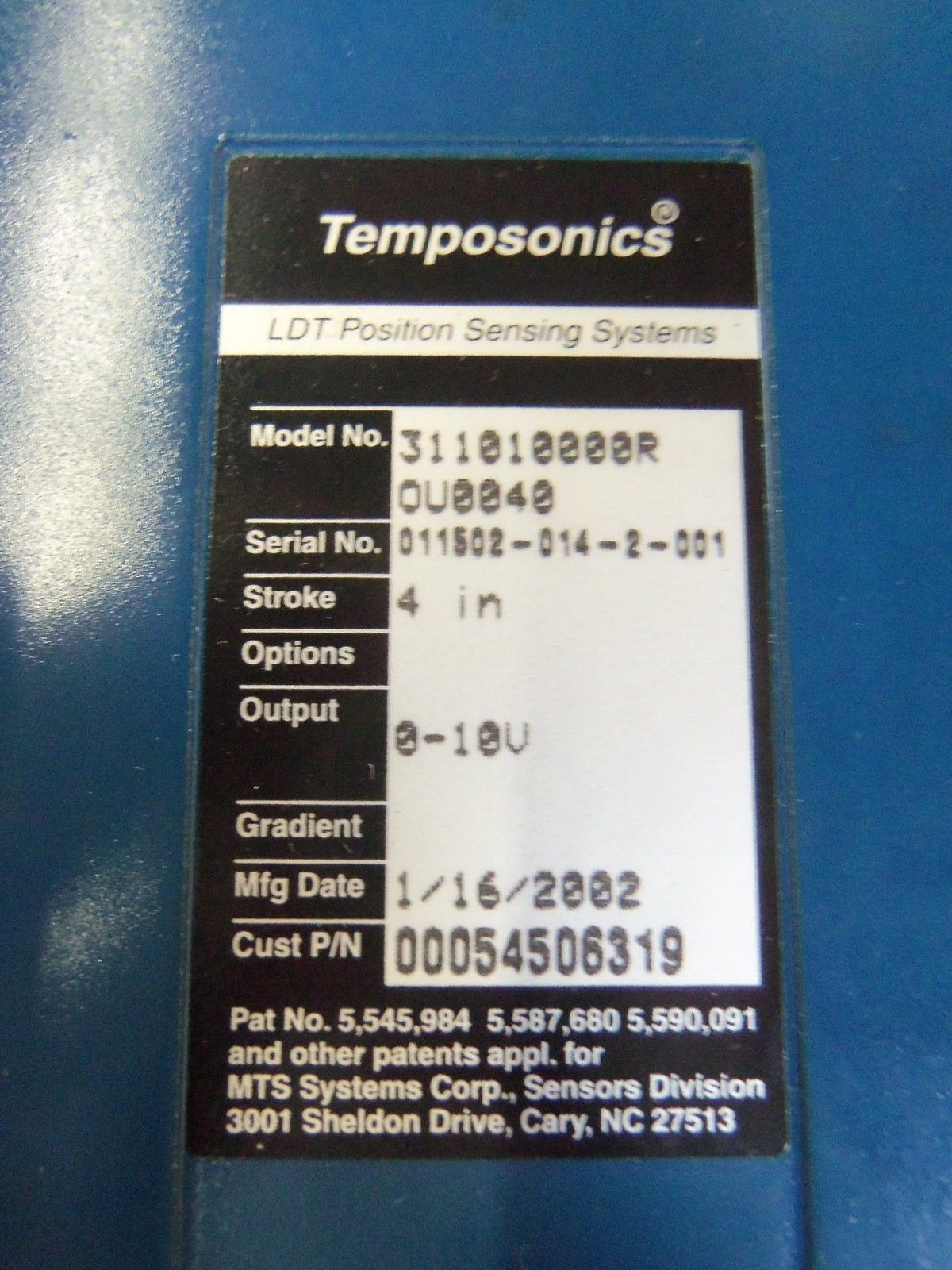 MTS TEMPOSONICS 311010000R-OU0040 LDT POSITION SENSING SYSTEMS 0-10V*NEW NO BOX*