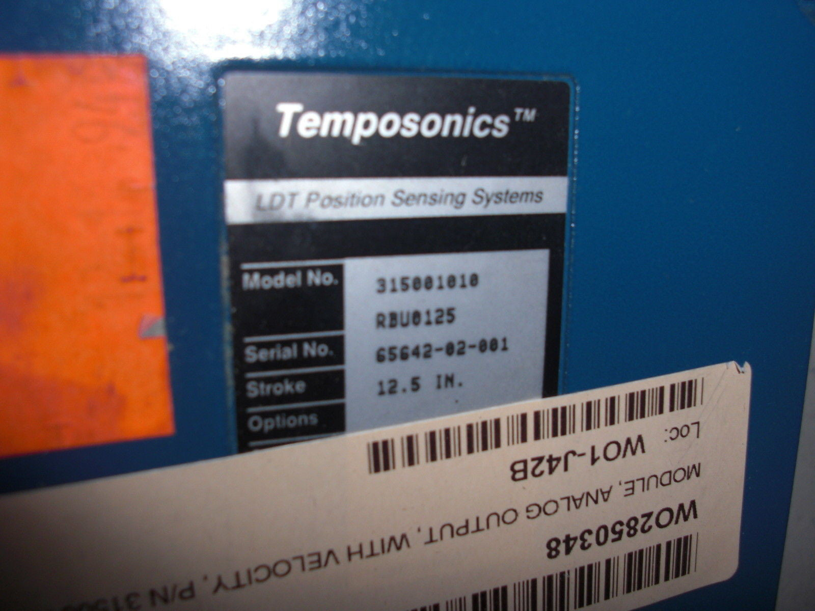 MTS TEMPOSONICS 315001010-RBU0125 LDT POSITION SENSING SYSTEMS 12.5" *USED*