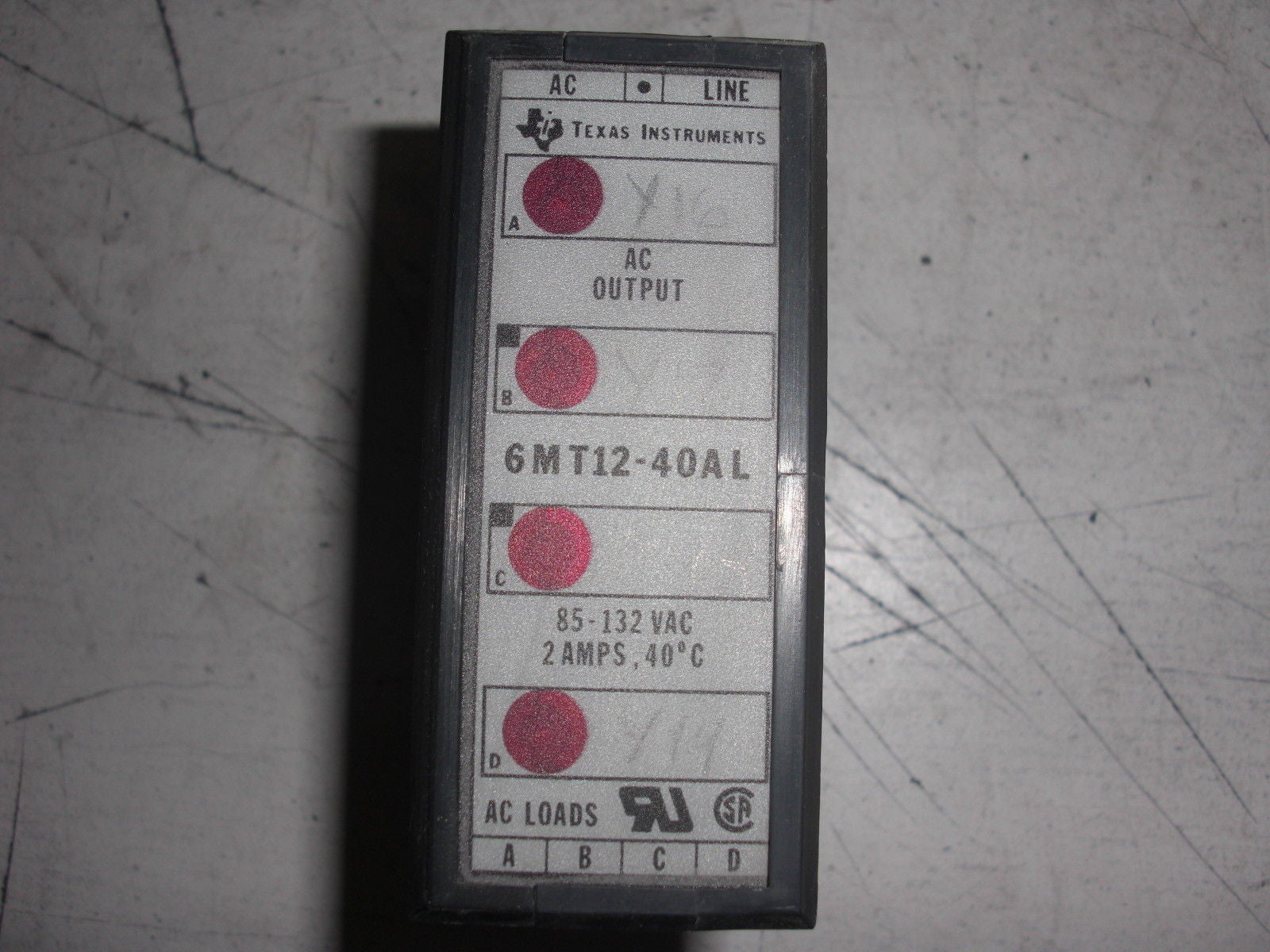TEXAS INSTRUMENTS 6MT12-40AL AC OUTPUT MODULE *USED*