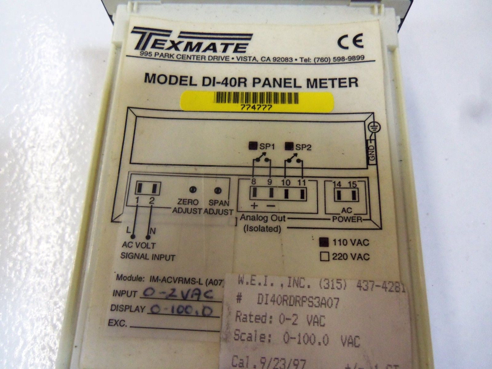 TEXMATE DI-40R *USED*