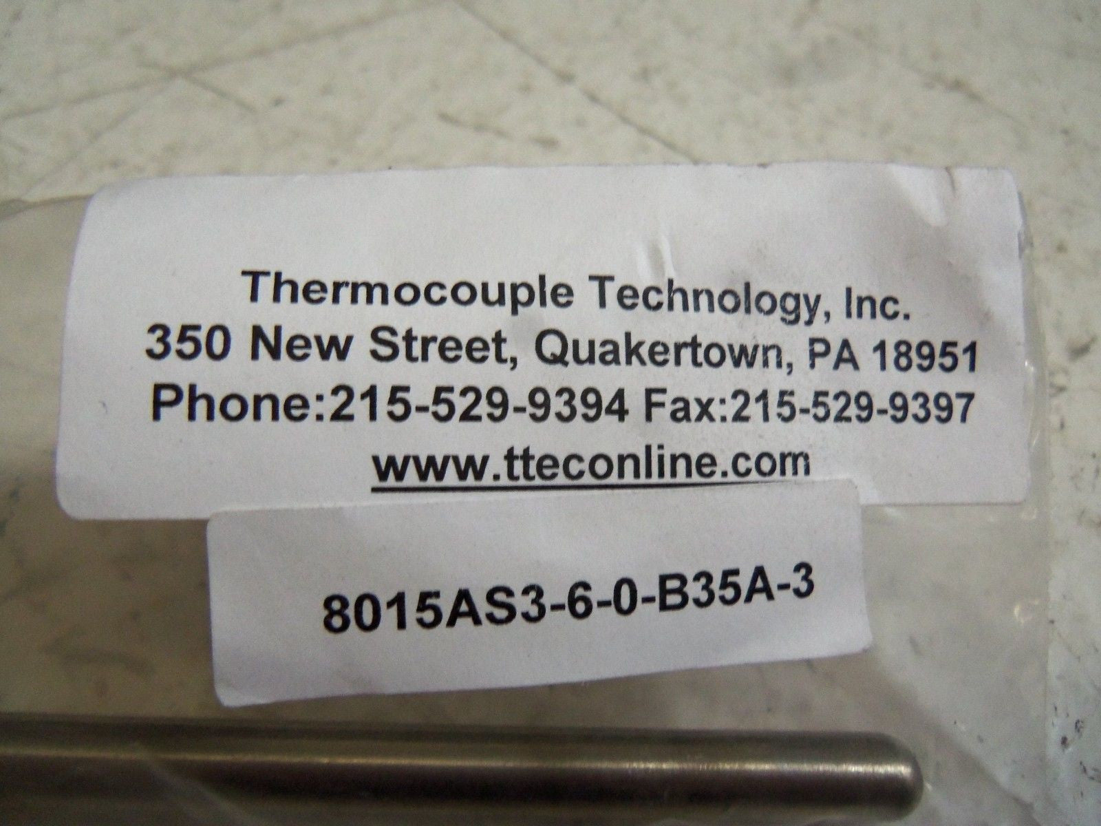 THERMOCOUPLE TECH 8015AS3-6-0-B35A-3 *NEW IN FACTORY BAG*