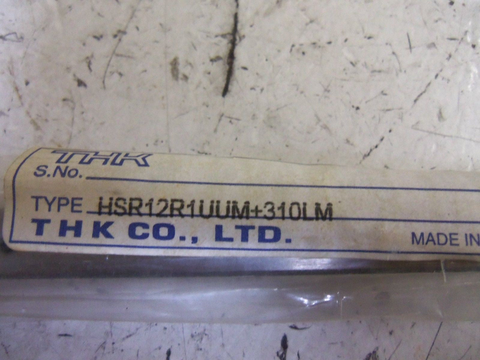 THK HSR12R1UUM+310LM LINEAR SLIDE AND BEARING *NEW NO BOX*