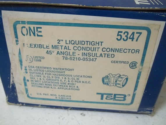 THOMAS & BETTS 5347 2"LIQUIDTIGHT FLEXIBLE METAL CONDUIT CONNECTOR*NEW IN BOX*