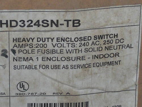 THOMAS & BETTS HEVY DUTY ENCLOSED SWITCH HD324SN-TB *NEW IN BOX*