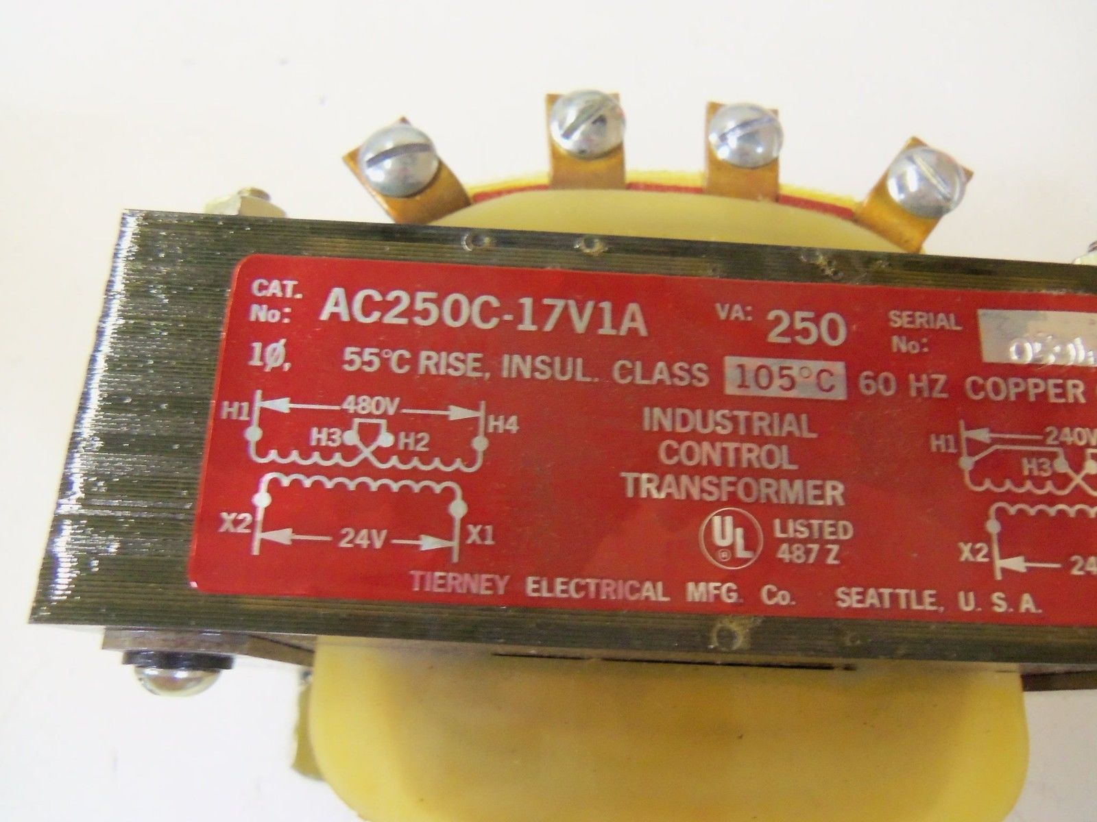 TIERNEY ELECTRICAL AC250C-17V1A *NEW IN BOX*
