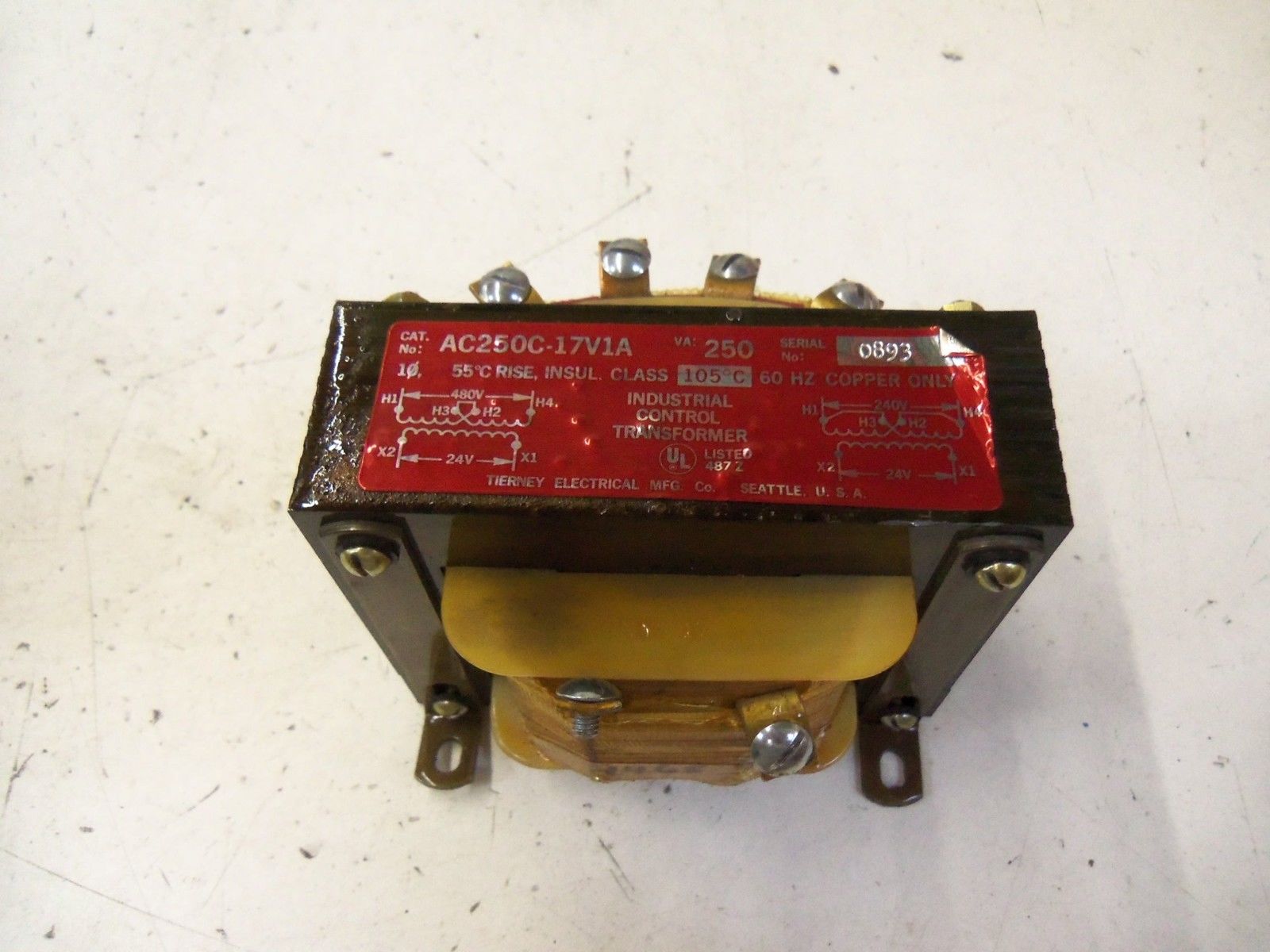 TIERNEY ELECTRICAL MFG. CO. AC250C-17V1A *NEW NO BOX*