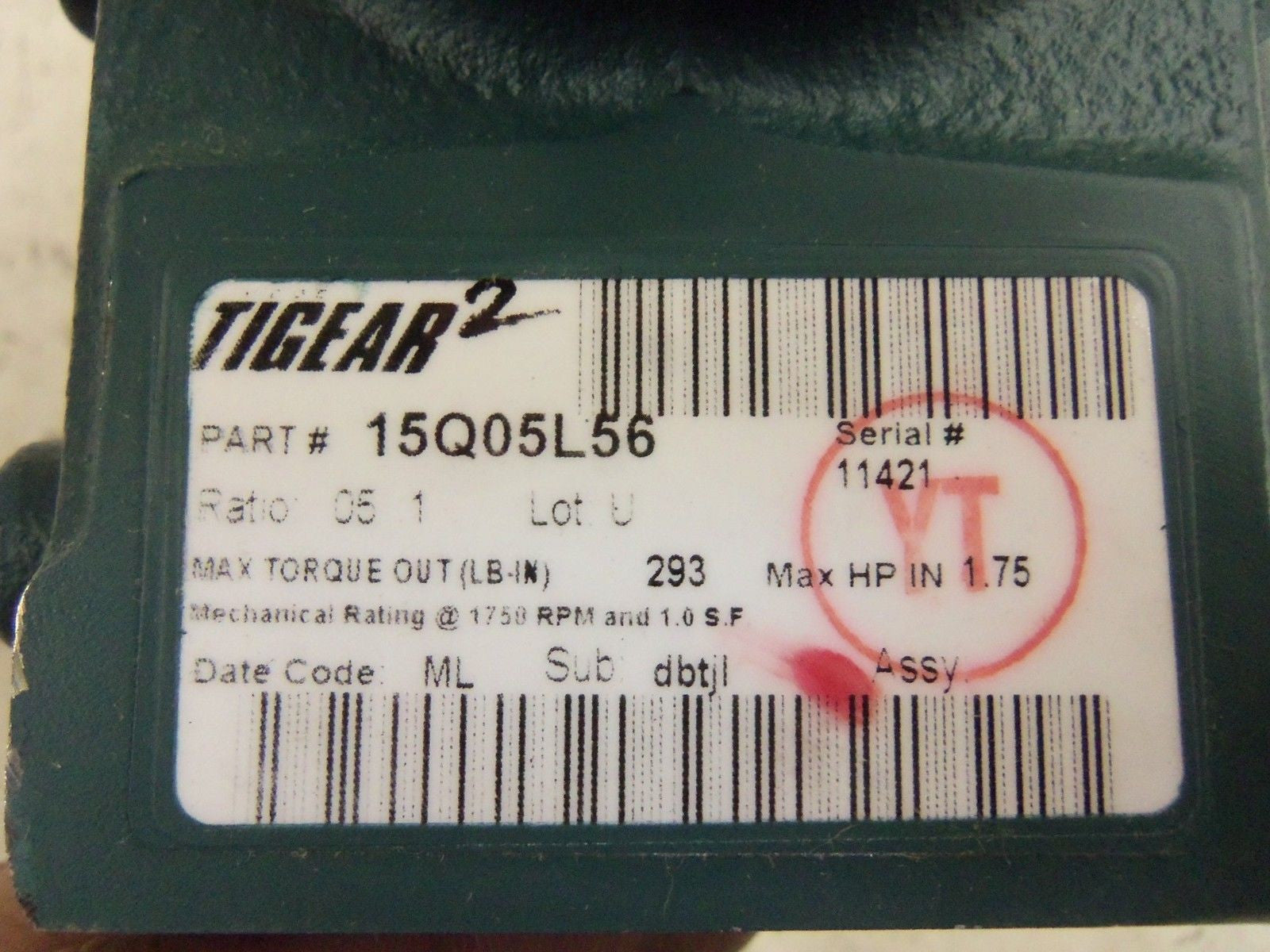 TIGEAR 15Q05L56 GEAR REDUCER *NEW NO BOX*