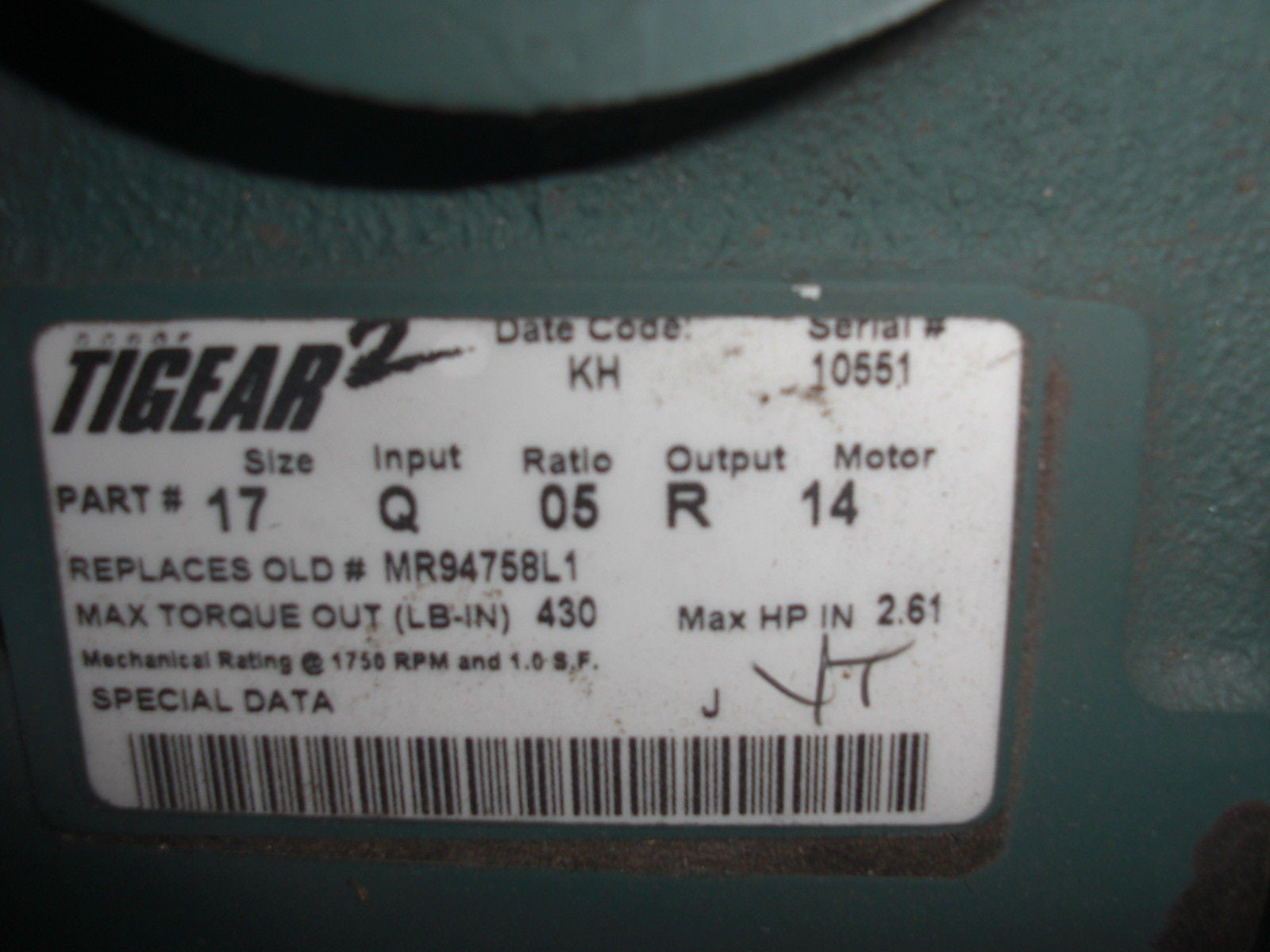 TI GEAR 2   17Q05R14 REDUCER *USED*
