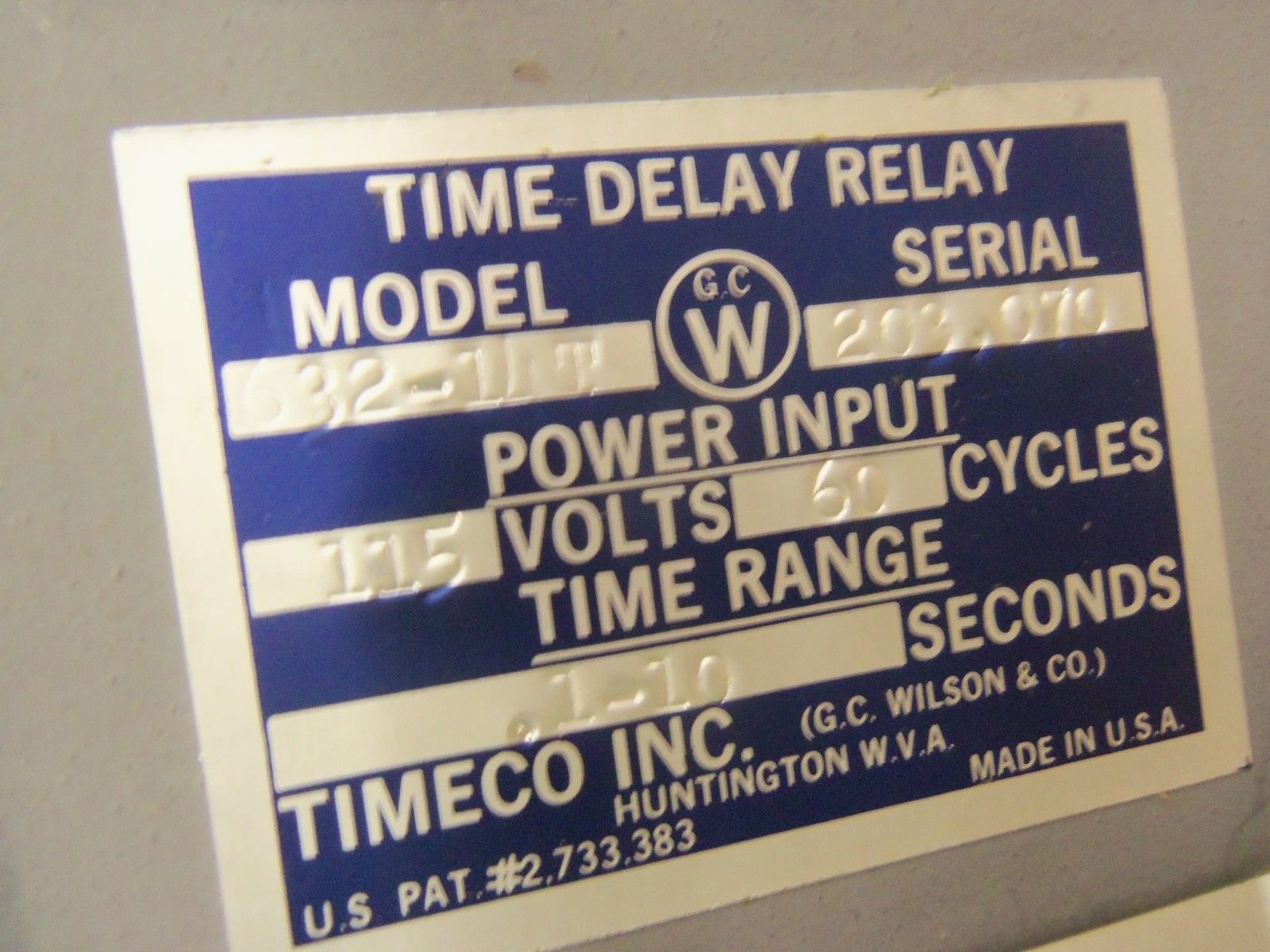 TIME CO. 632-14T *USED*