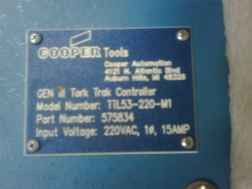 TORK-TRAK TTL53-220-M1 COOPER POWER TOOLS 575834 CONTROLLER  *USED*