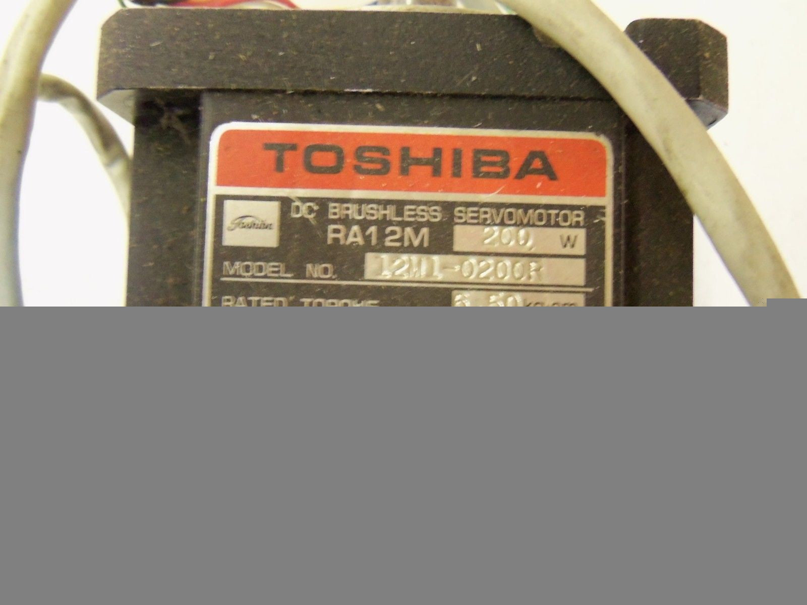 TOSHIBA RA12M DC BRUSHLESS SERVOMOTOR 12M1-0200R *USED*