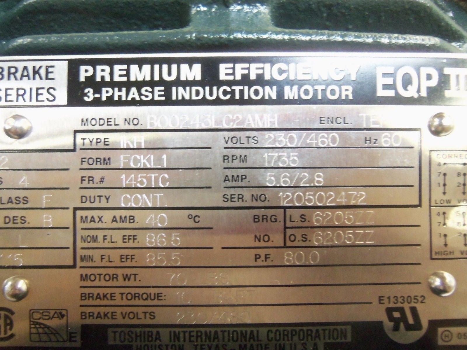 TOSHIBA B00243LC2AMH MOTOR *NEW IN BOX*
