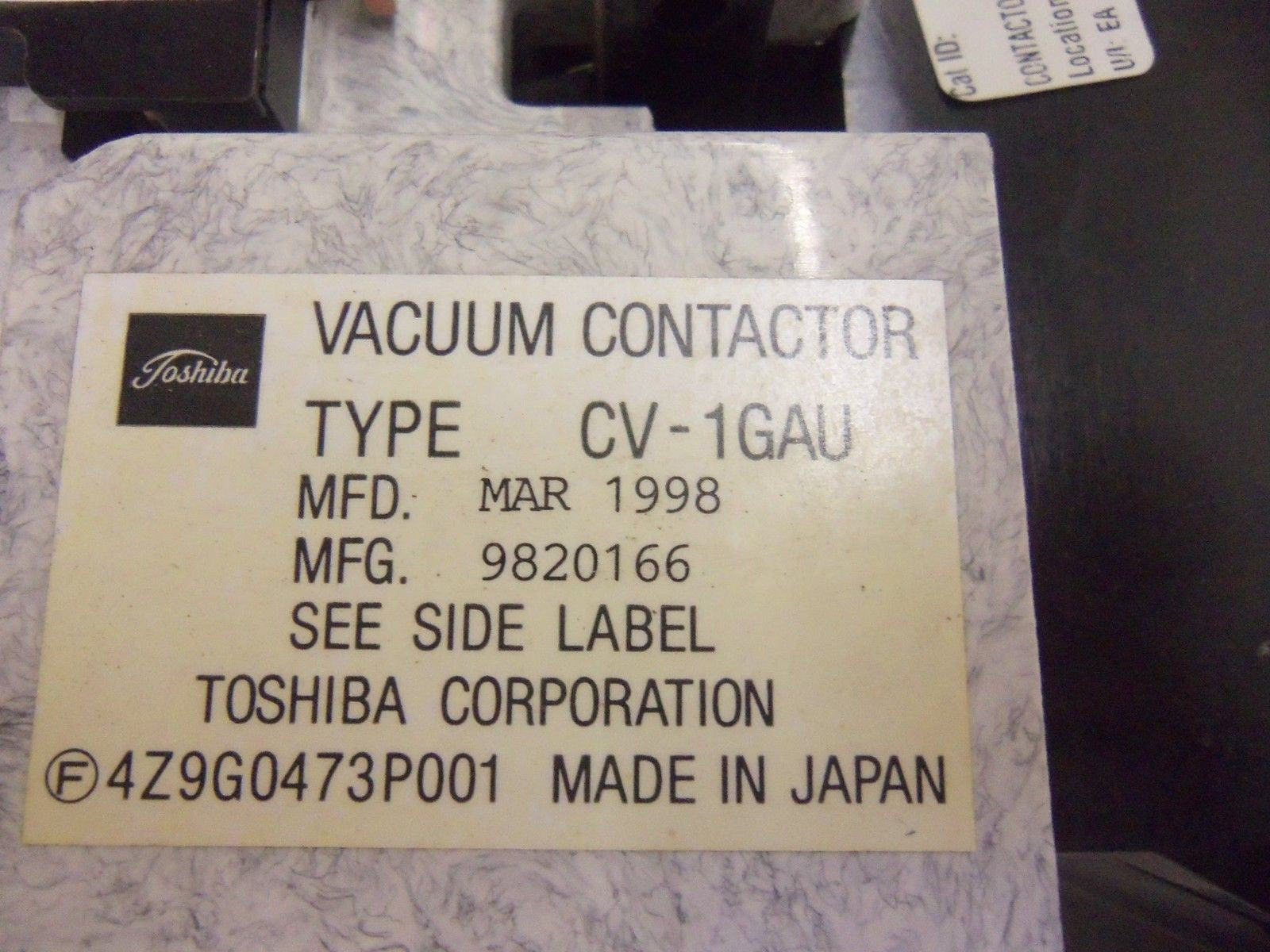 TOSHIBA CV-1GAU CONTACTOR *USED*