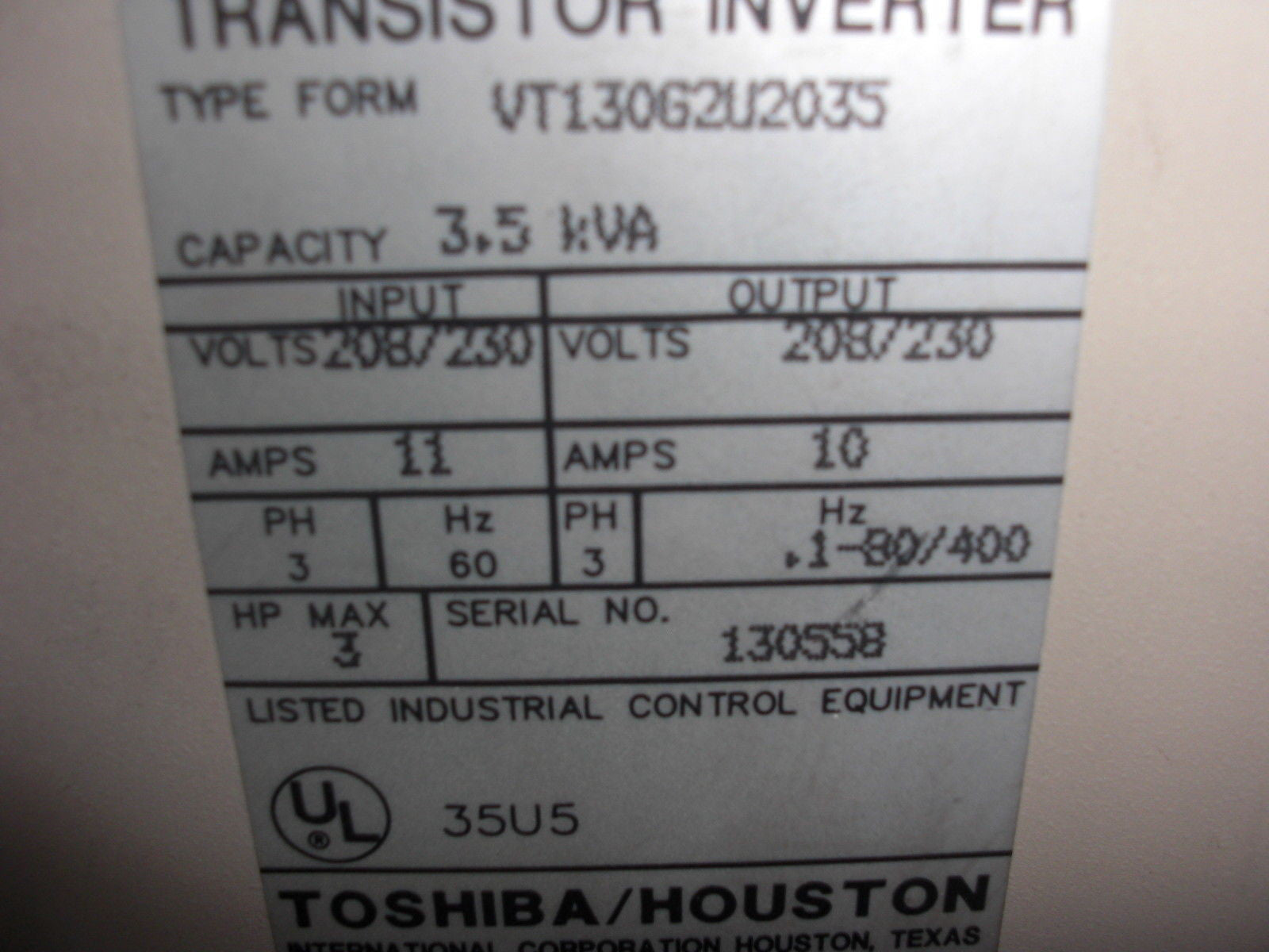 TOSHIBA VT30G2U2035 *USED*