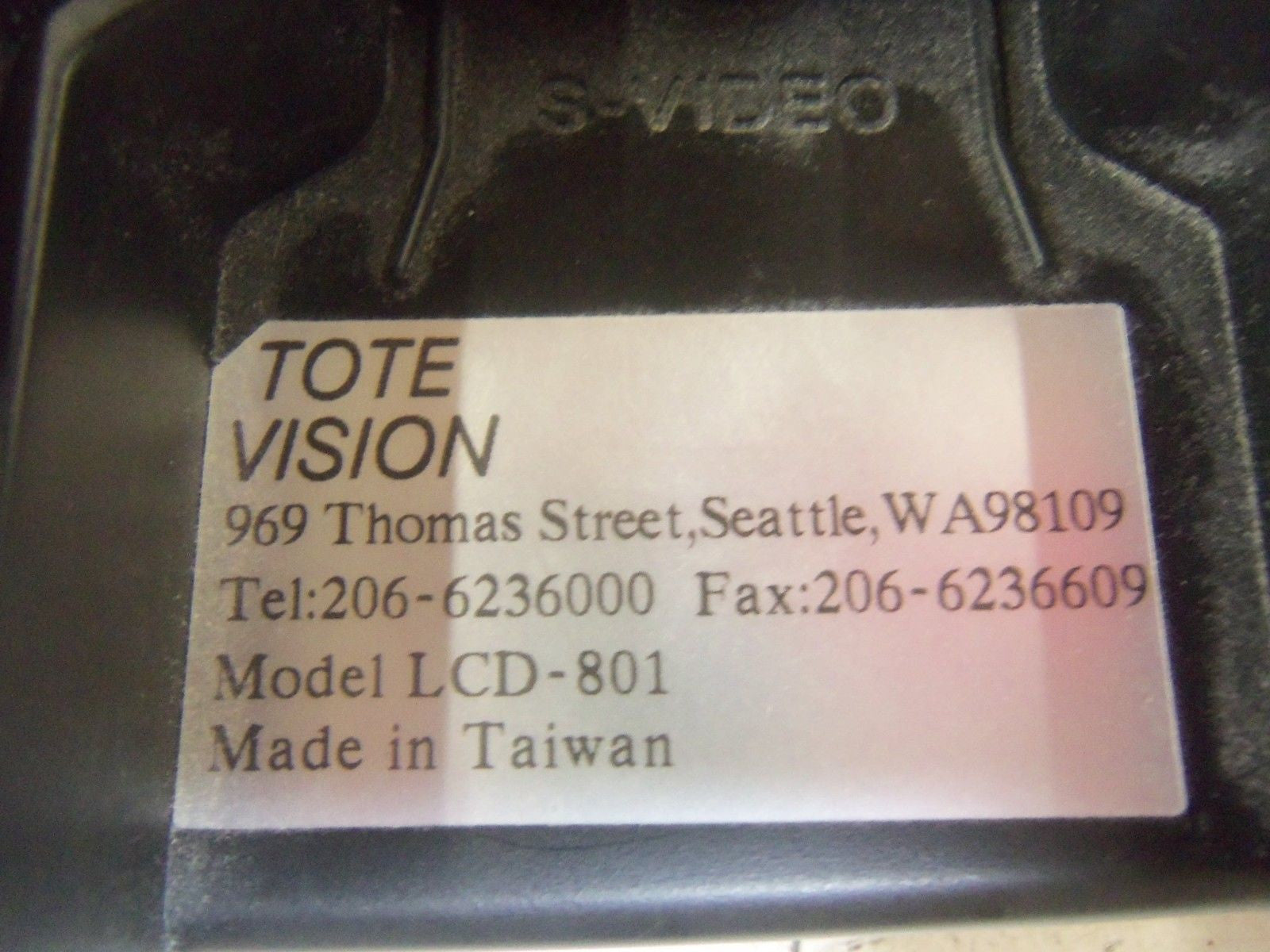 TOTE VISION LCD-801 LCD MONITOR 8" *USED*