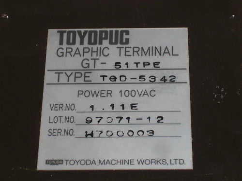 TOYOPUC GRAPHIC TERMINAL GT-51TPE *NEW*