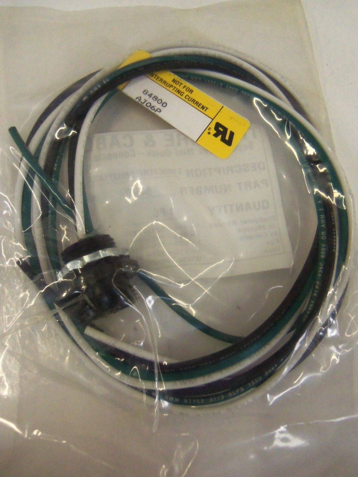 TPC WIRE & CABLE 3 WIRE FEMALE RECEPTACLE 84800 REV. H  *NEW IN BAG*