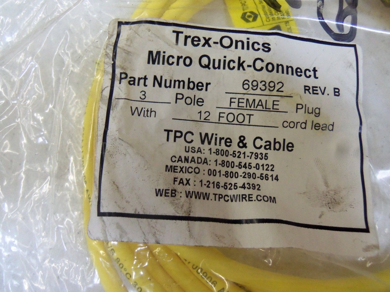 TPC WIRE & CABLE 69392 * NEW IN BAG *