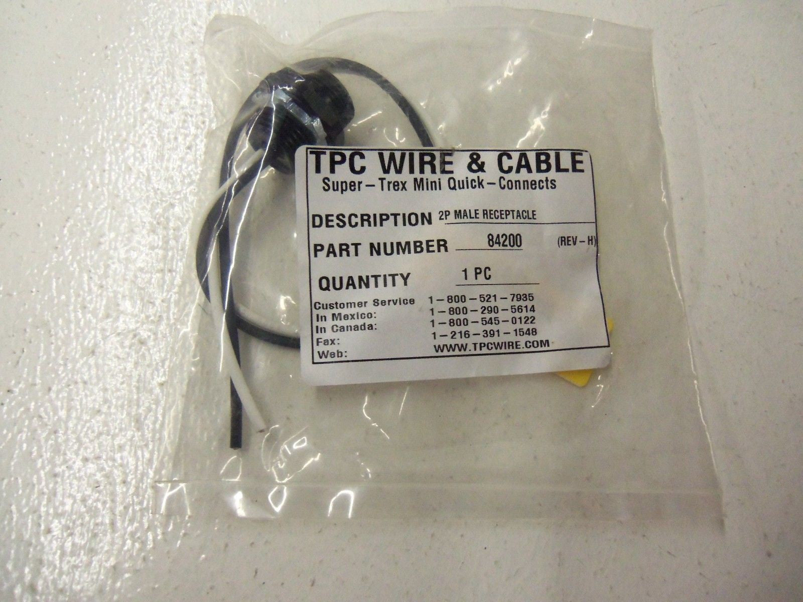 TPC WIRE & CABLE 84200 REV.H*NEW IN BAG*