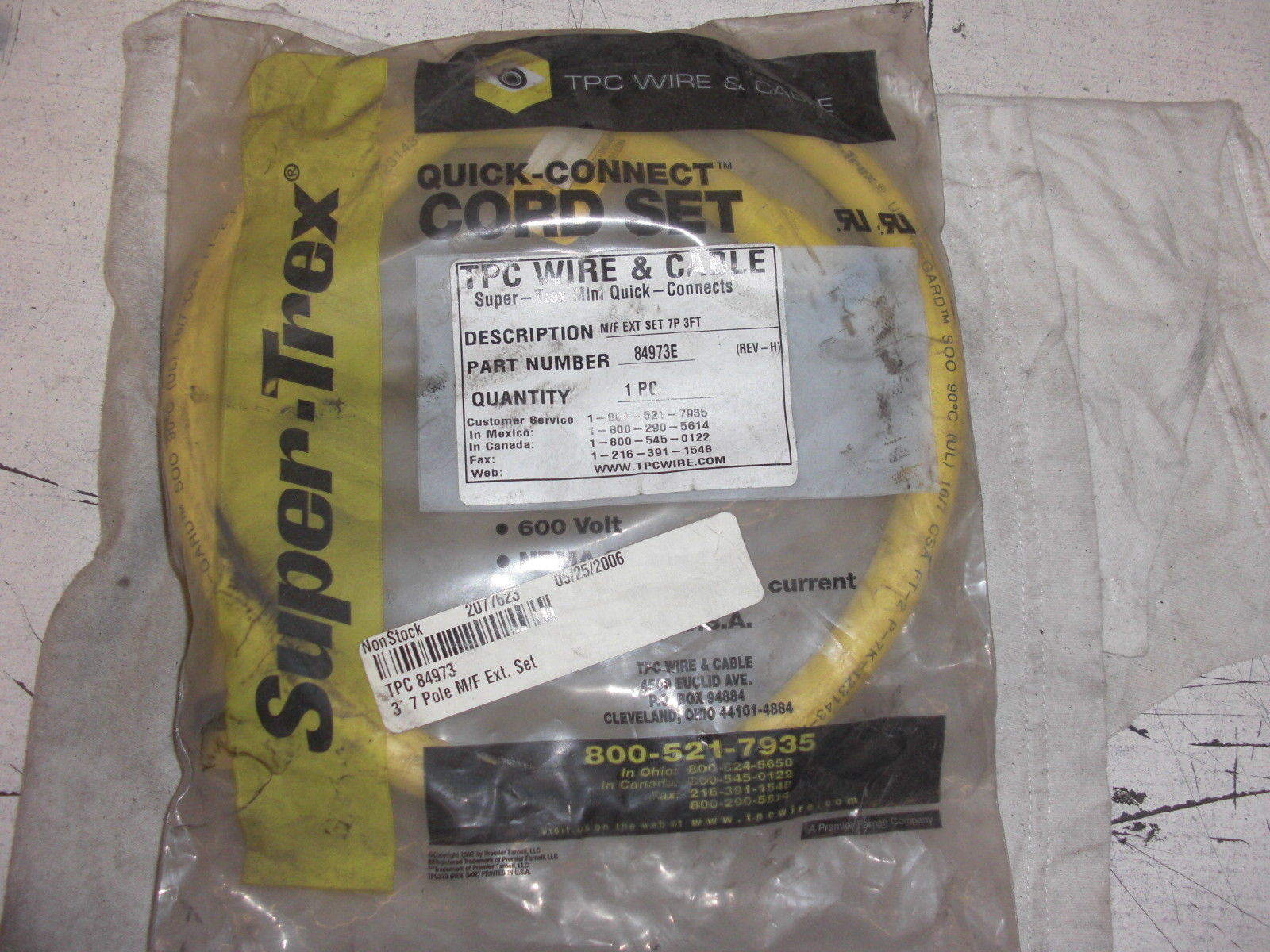 T.P.C. WIRE & CABLE 84973E *NEW*