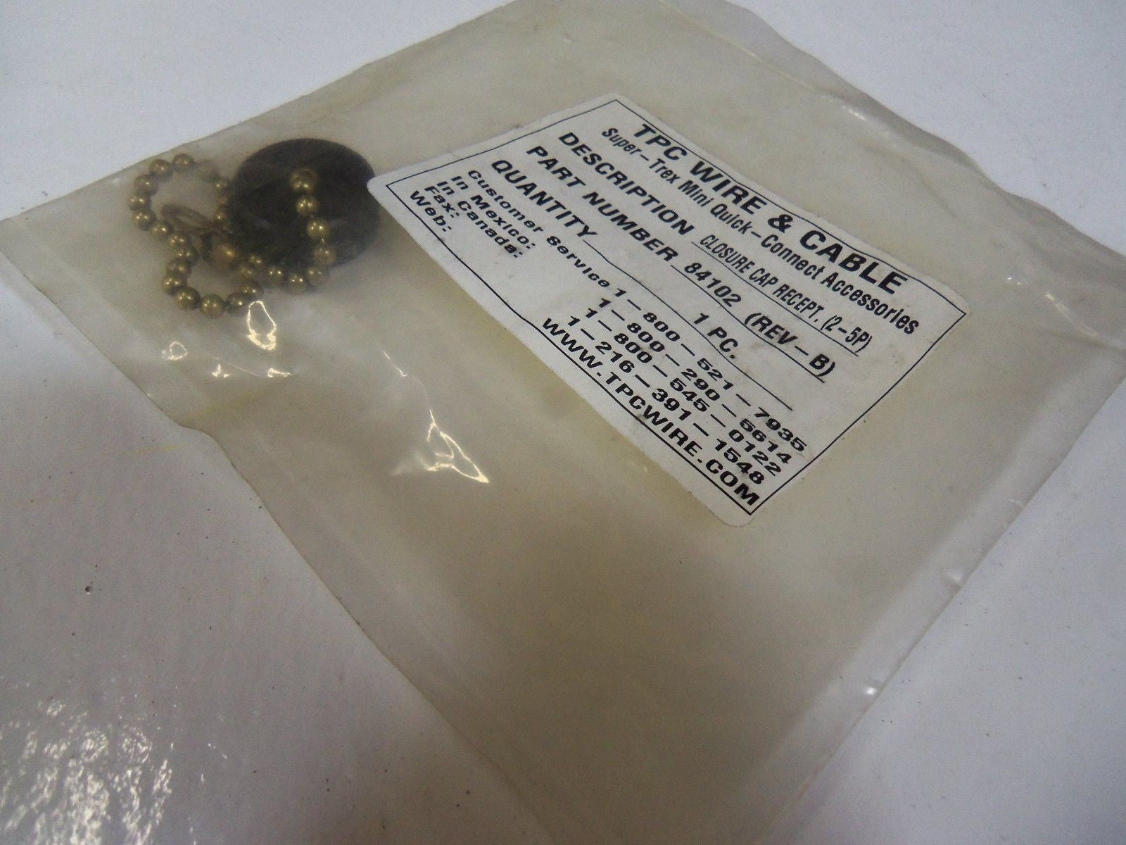 TPC WIRE & CABLE CLOSURE CAP RECEPTACLE (2-5P) 84102 REV. B *NEW IN BAG*